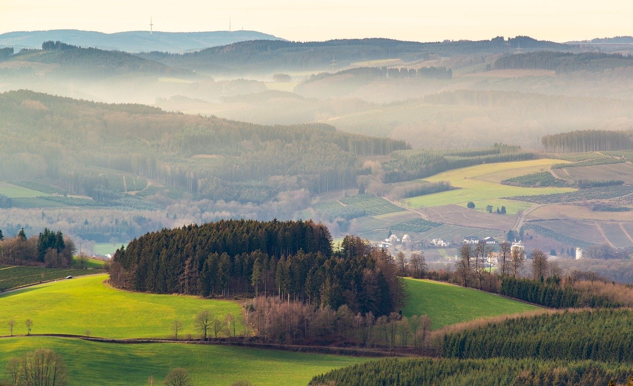 landscape, fog, outlook